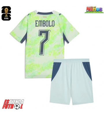 Suiza Breel Embolo #7 Segunda Equipación Niños Mundial 2026 Manga Corta (+ Pantalones cortos)